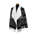 Mode Damen Winter Lamm Wolle Poncho Mäntel